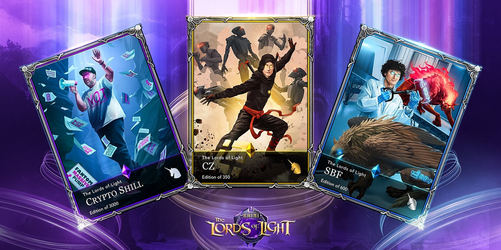 Raini: The Lords of Light Review—SBF, CZ, and Satoshi Battle in This Crypto Card Game