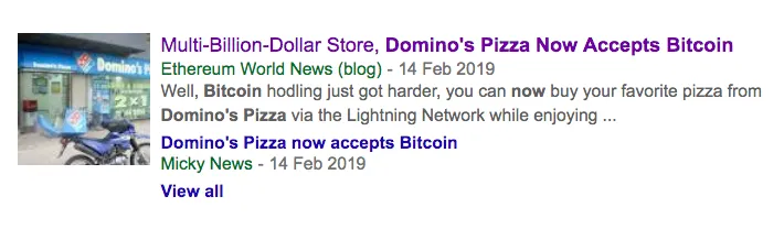 Domino's isn't really accepting Bitcoin