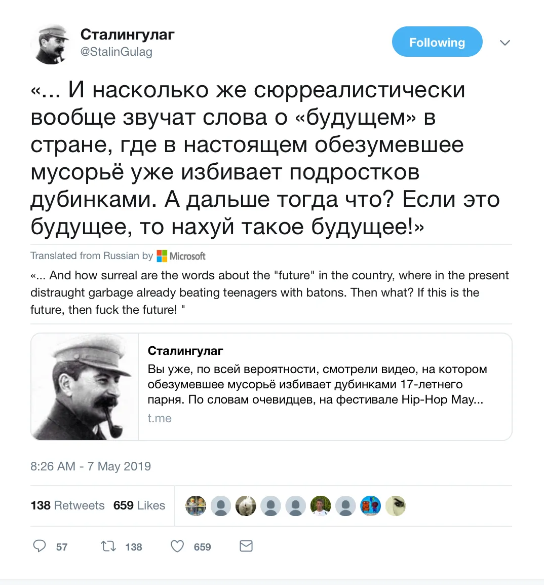 StalinGulag Russia Internet Telegram