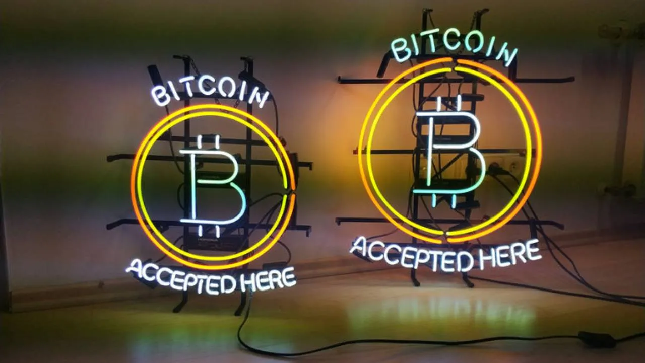 Bitcoin neon signs