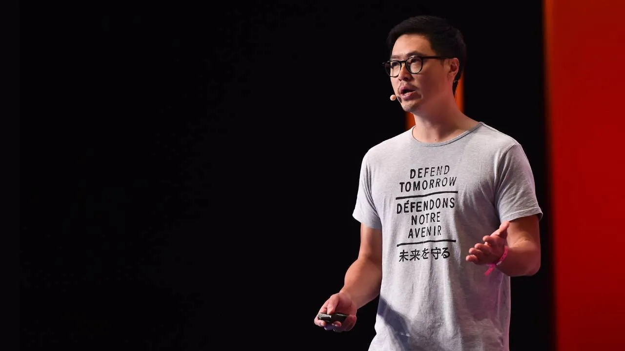 Phil Chen, HTC decentralized chief officer, speaking at RISE 2018 (Image: Seb Daly / RISE via Sportsfile)