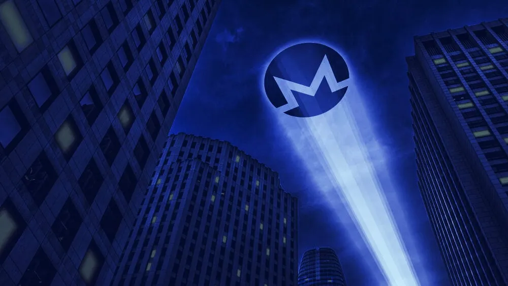 The Monero image against the sky. Image: shutterstock