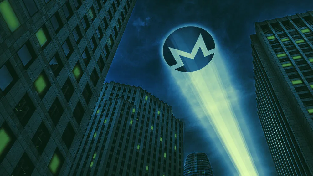 The Monero image against the sky. Image: shutterstock