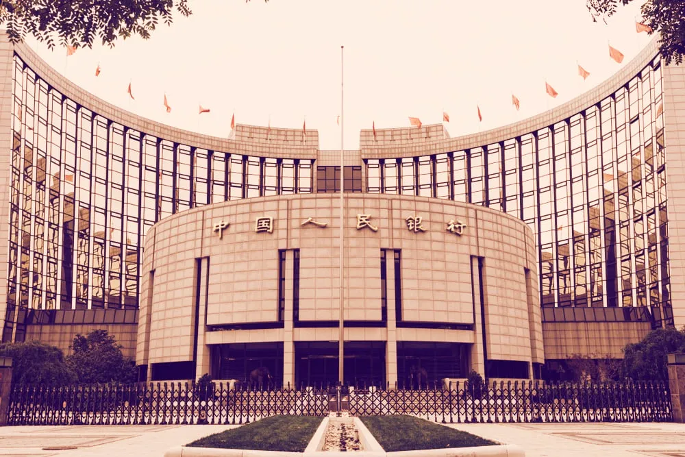 El Banco Popular de China, en Pekín. Imagen: Shutterstock.