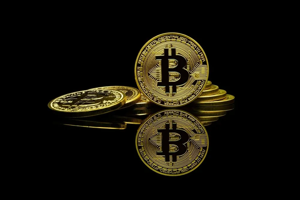 Several Bitcoin gold coins