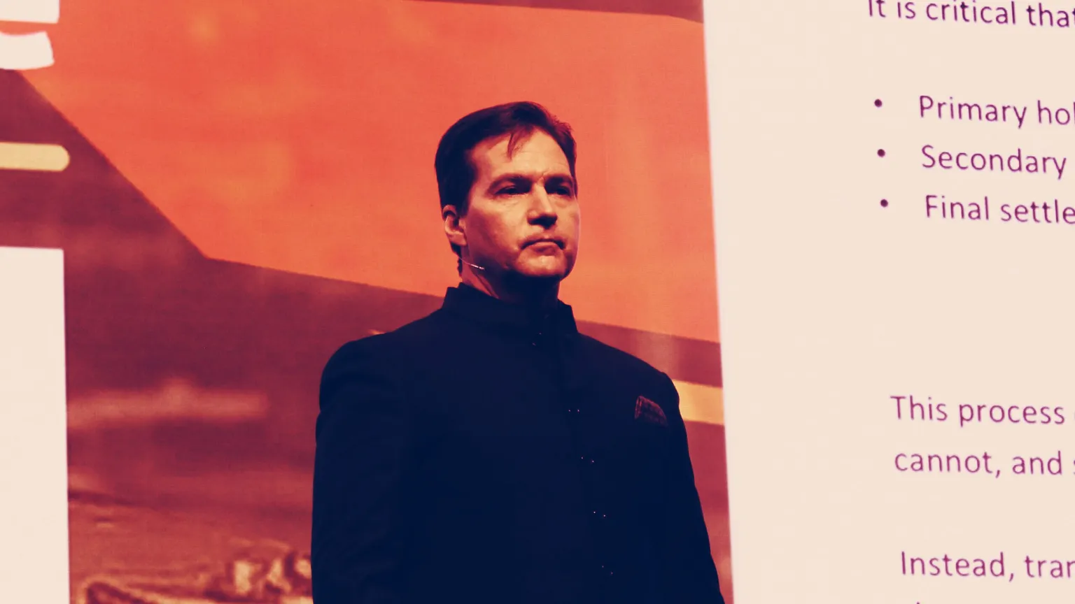 Self-proclaimed Bitcoin inventor Craig Wright speaking at Coingeek 2020. Image: Decrypt.