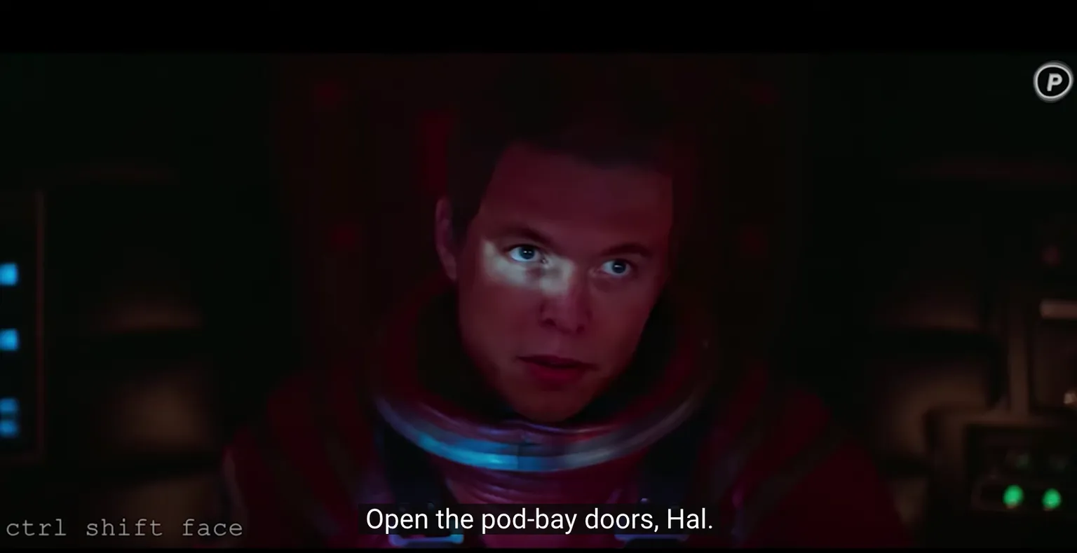 Elon Musk as Dave in 2001: A Space Odyssey (Image: YouTube)