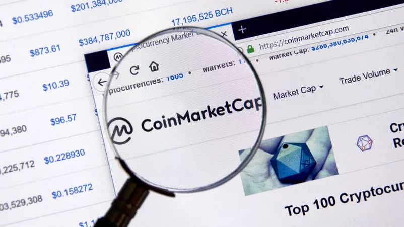 CoinMarketCap es el mayor proveedor de datos de criptomonedas. Imagen: Shutterstock.