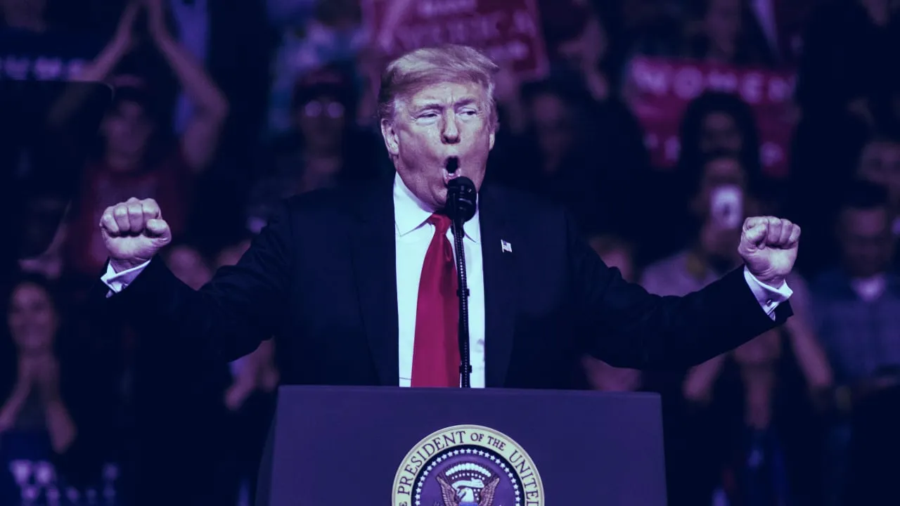 President Trump at a rally. Image: Shutterstock