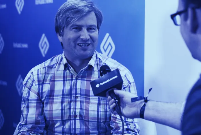 TransferWise CEO Kristo Käärmann speaks with Decrypt media parter Forkast News (Source: Forkast News)