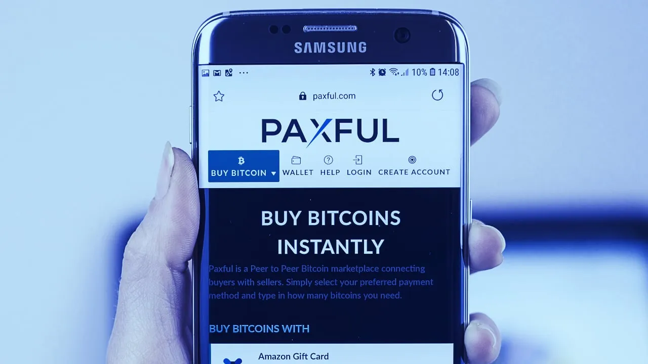Paxful es un mercado de criptomonedas punto-a-punto. Imagen: Shutterstock