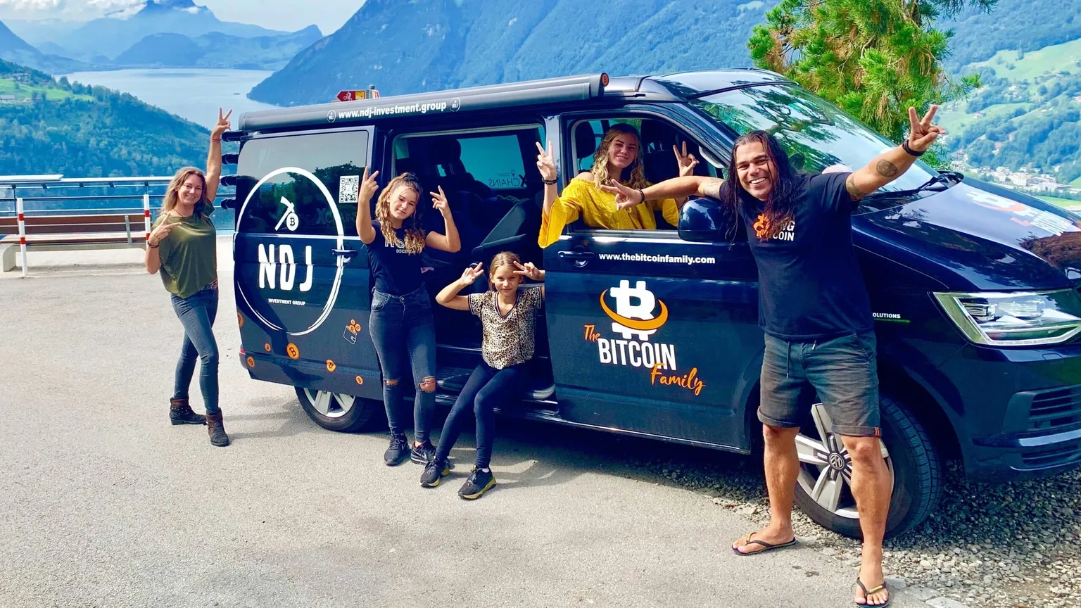 The Bitcoin Family on tour  near Zug, Switzerland. Image: The Bit.coin Family