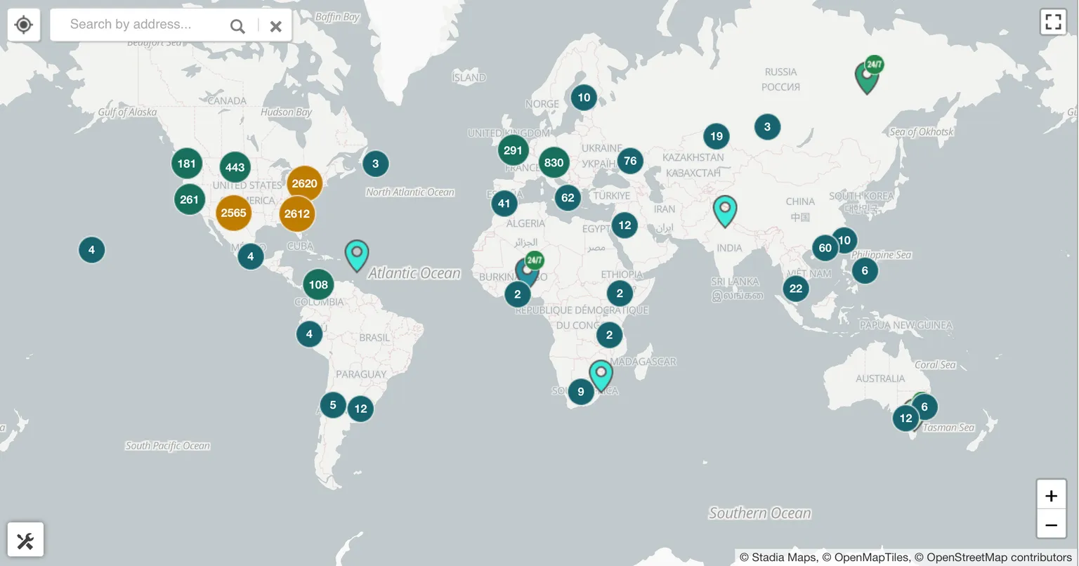 Global Bitcoin ATM distribution