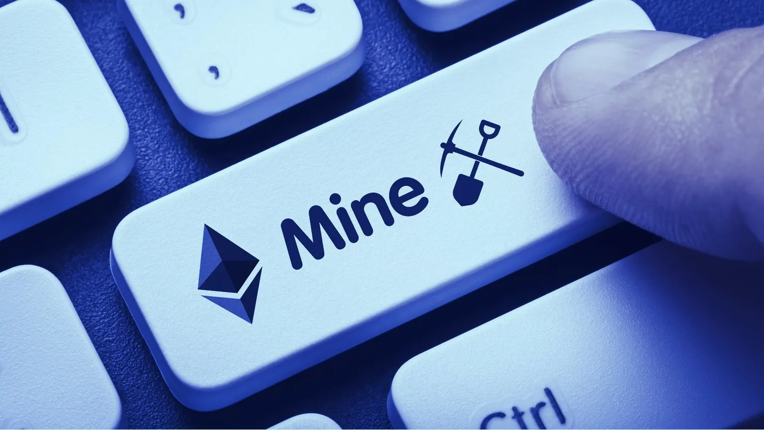 Ethereum mining button on keyboard. Image: Shutterstock