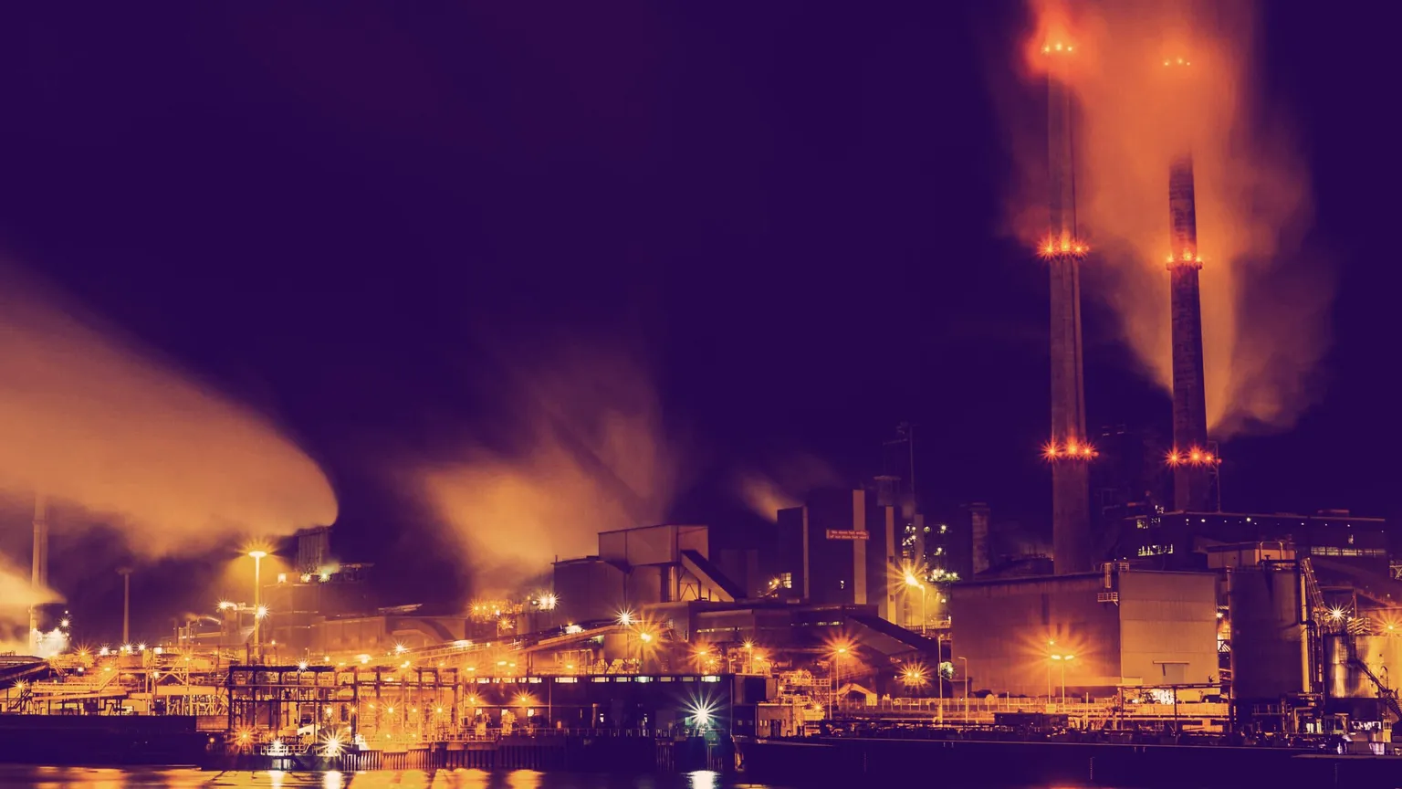 A power plant at night. Image: Unsplash