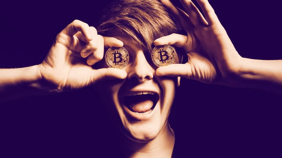 A person going crazy about Bitcoin. Image: Shutterstock.