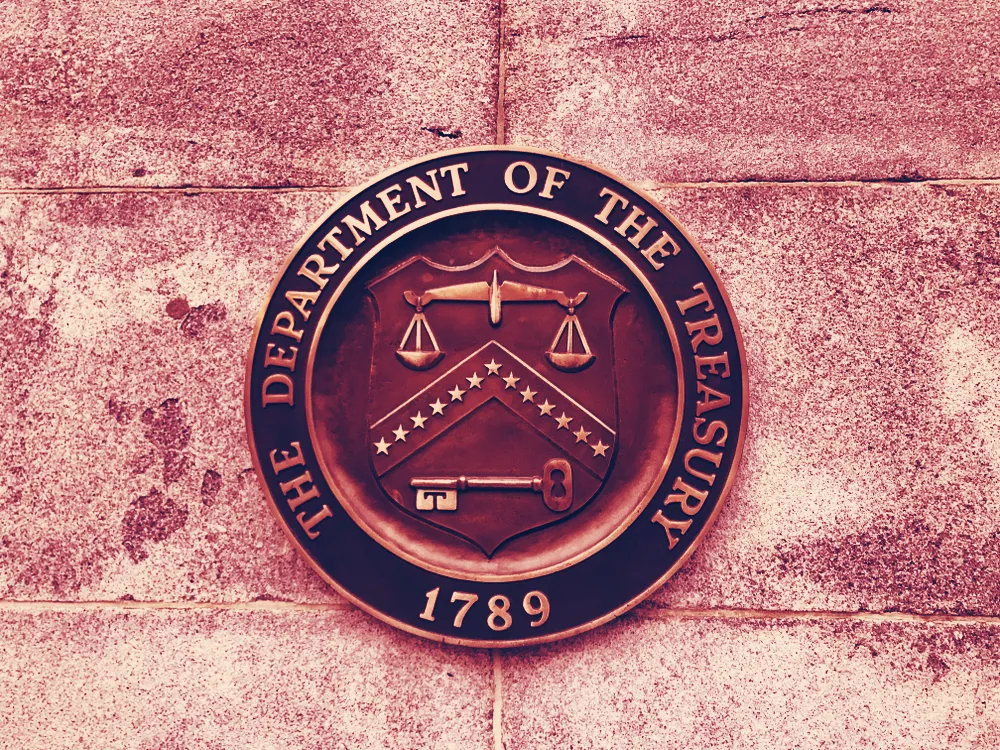 Logotipo del Departamento del Tesoro de los Estados Unidos. Image: Shutterstock