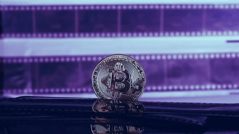 Bitcoin against some film strips. Image: Shutterstock.
