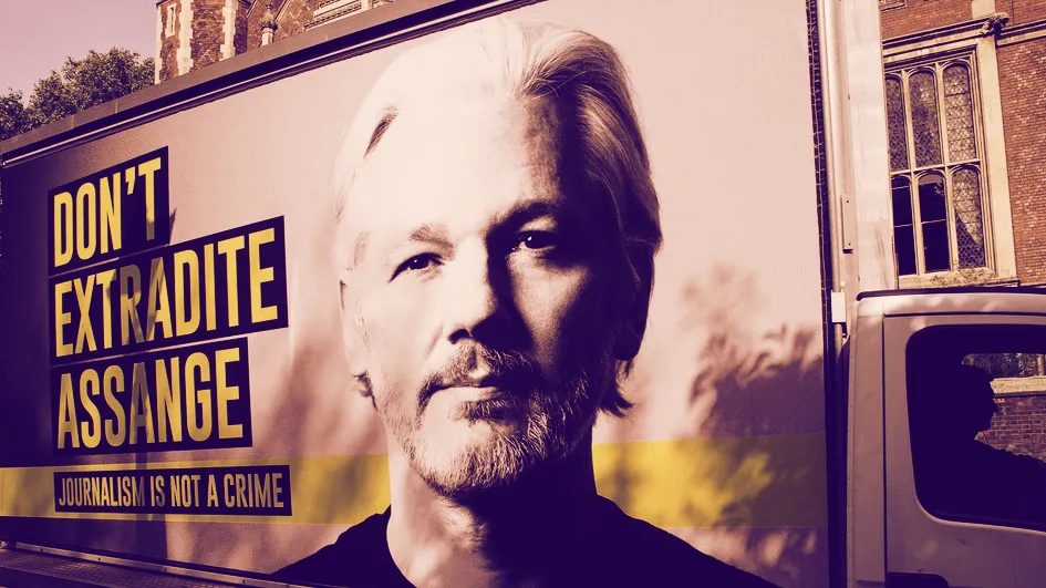 A poster about Julian Assange. Image: Shutterstock.