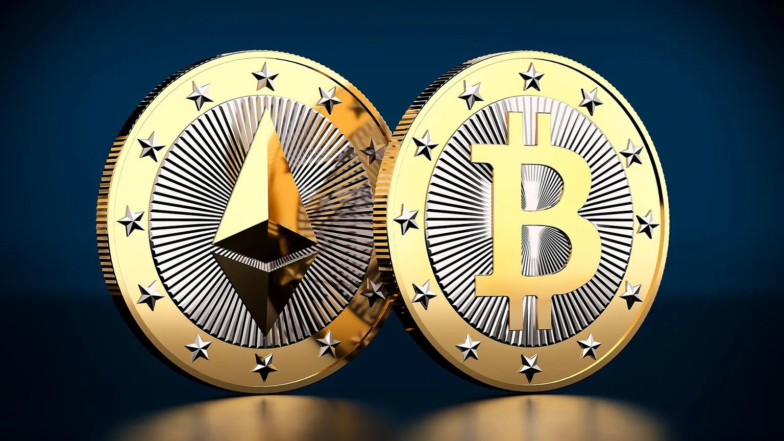 Bitcoin and Ethereum. Image: Shutterstock