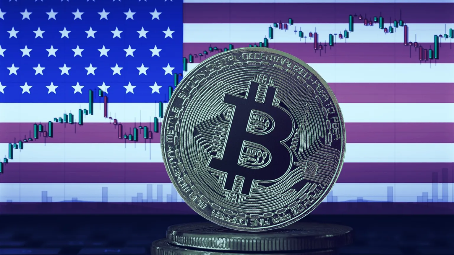 Bitcoin y los Estados Unidos. Imagen: Shutterstock