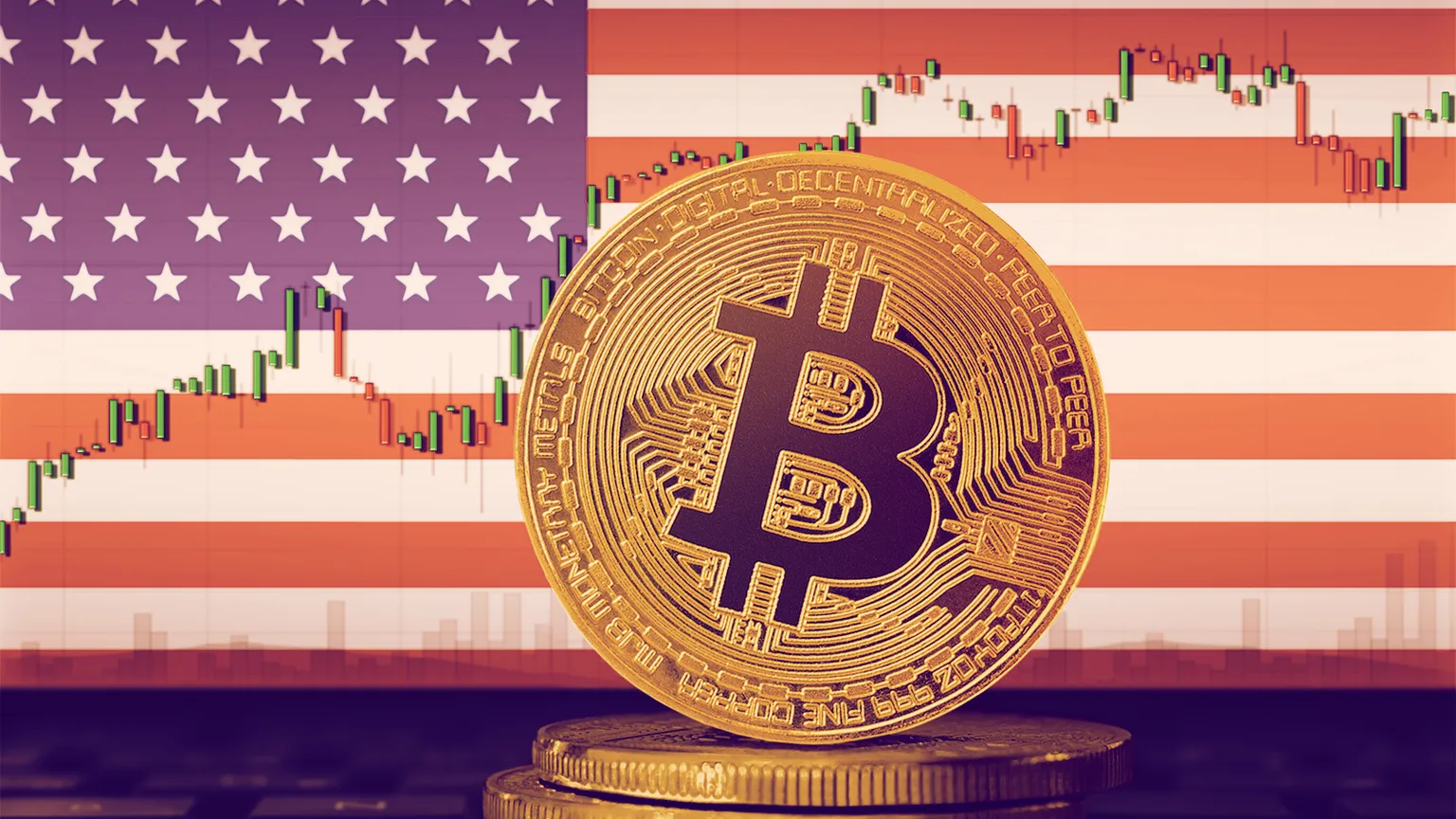 Bitcoin y los Estados Unidos. Imagen: Shutterstock