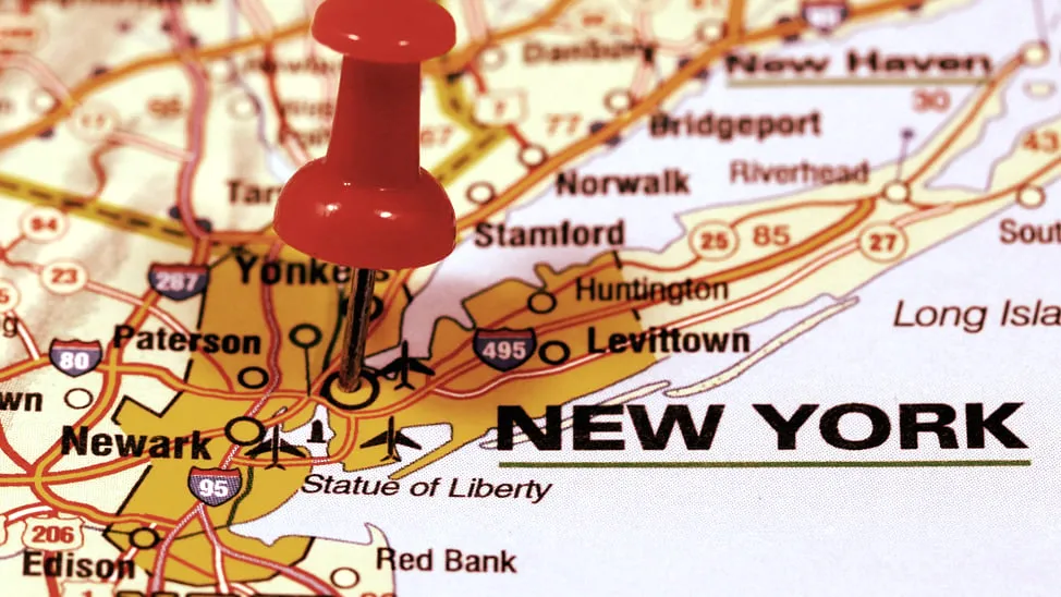 A map of New York. Image: Shutterstock.