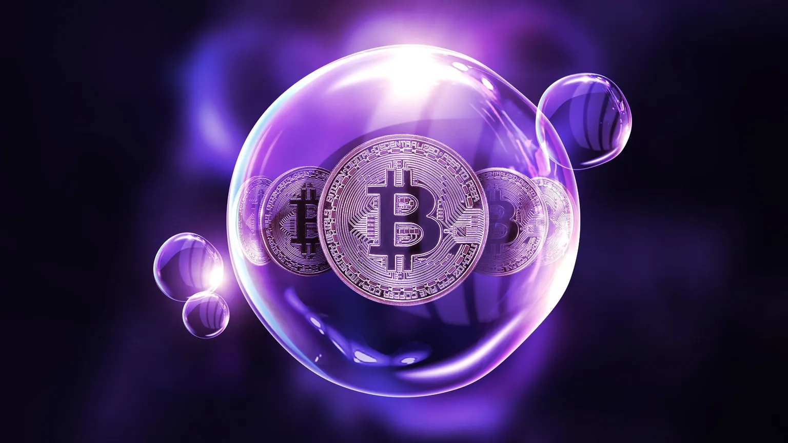 Bitcoin en una burbuja. Imagen: Shutterstock