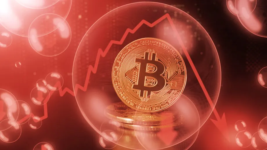 Caída del precio del Bitcoin. Imagen: Shutterstock