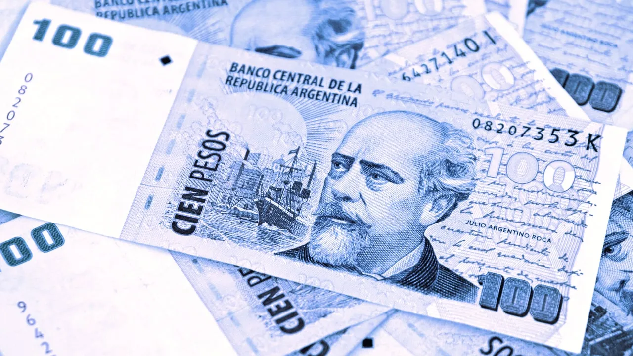 Argentine peso. Image: Shutterstock