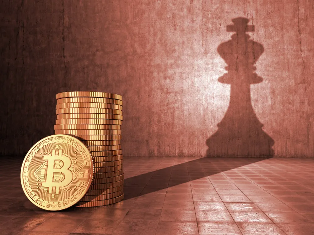 Bitcoin and chess piece. Image: Shutterstock