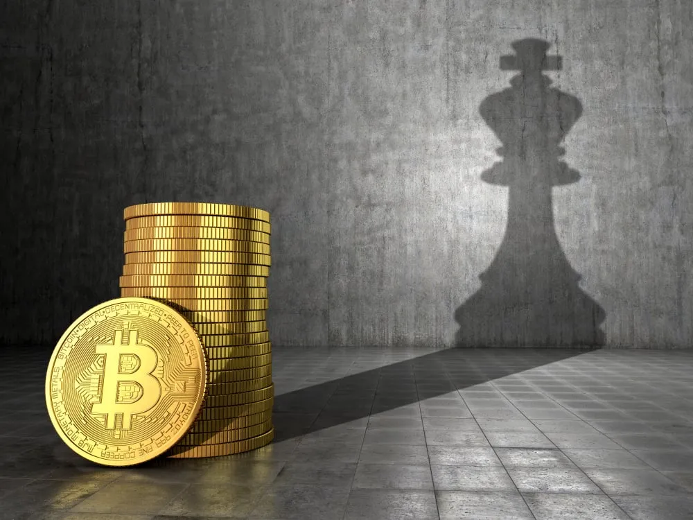 Bitcoin and chess piece
