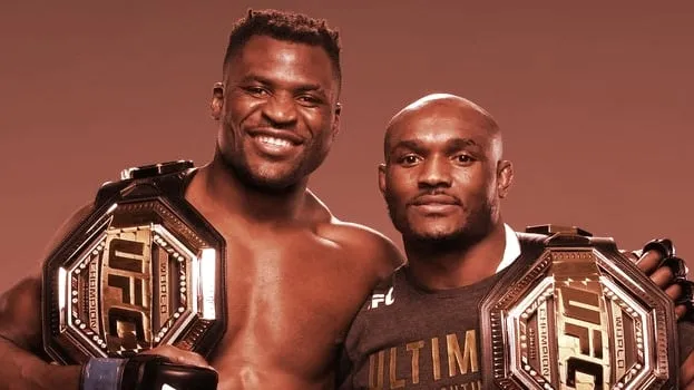 Los campeones de la UFC Francis Ngannou y Kamaru Usman. Imagen: UFC.