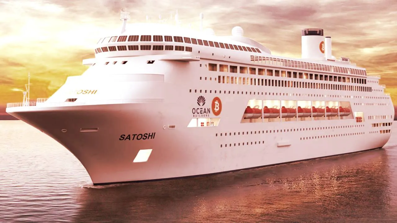 Imagen conceptual del crucero Satoshi. Image: Ocean Builders