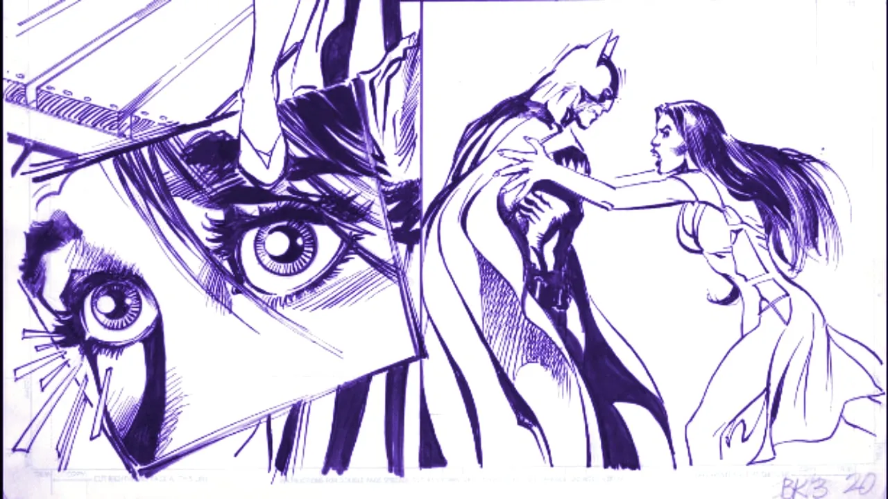 A portion of the Batman art being auctioned as an NFT by Neal Adams. Image: Neal Adams