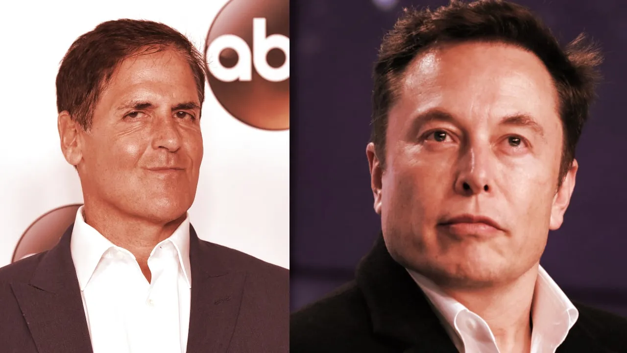 Mark Cuban and Elon Musk are prominent pumpers of Dogecoin. Images: Shutterstock