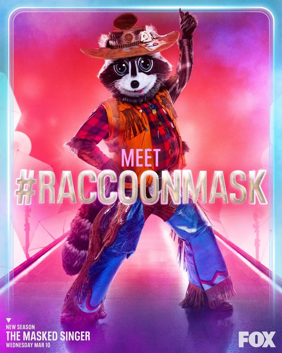 Masked Singer poster with raccoon