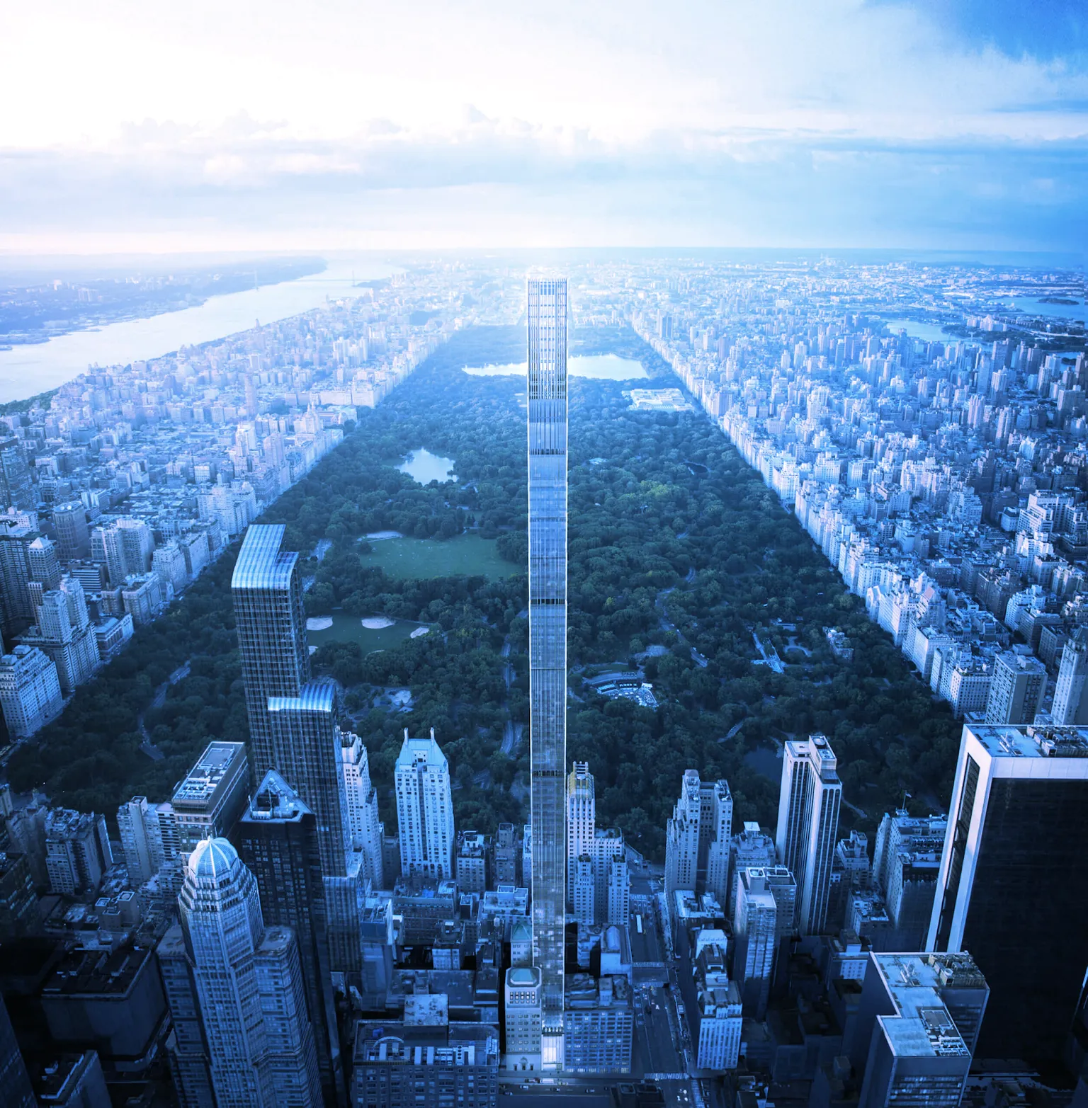 New York City skyline over Central Park. Image: JDS Development