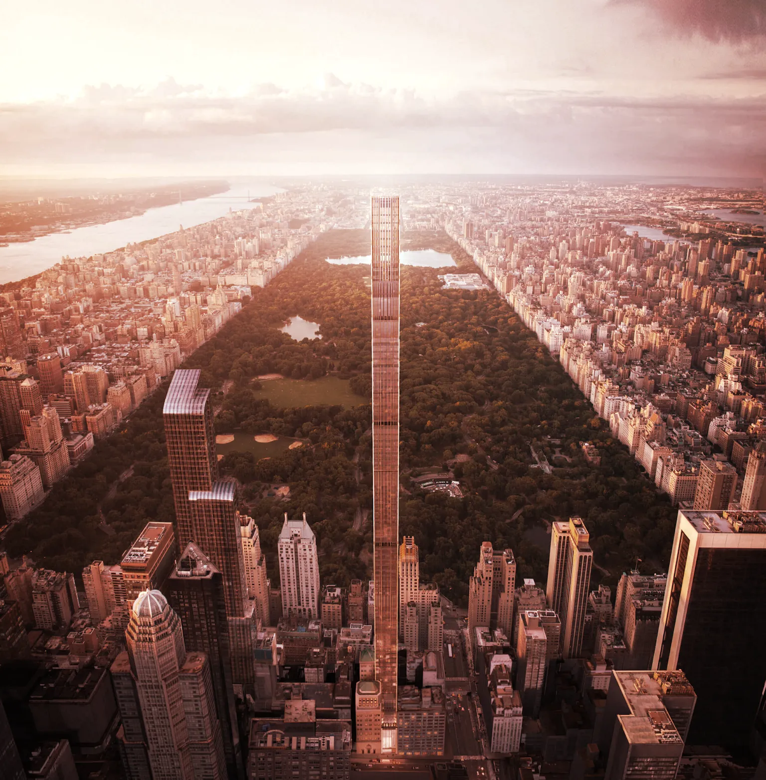 Panorama de la ciudad de Nueva York sobre Central Park. Imagen: JDS Development