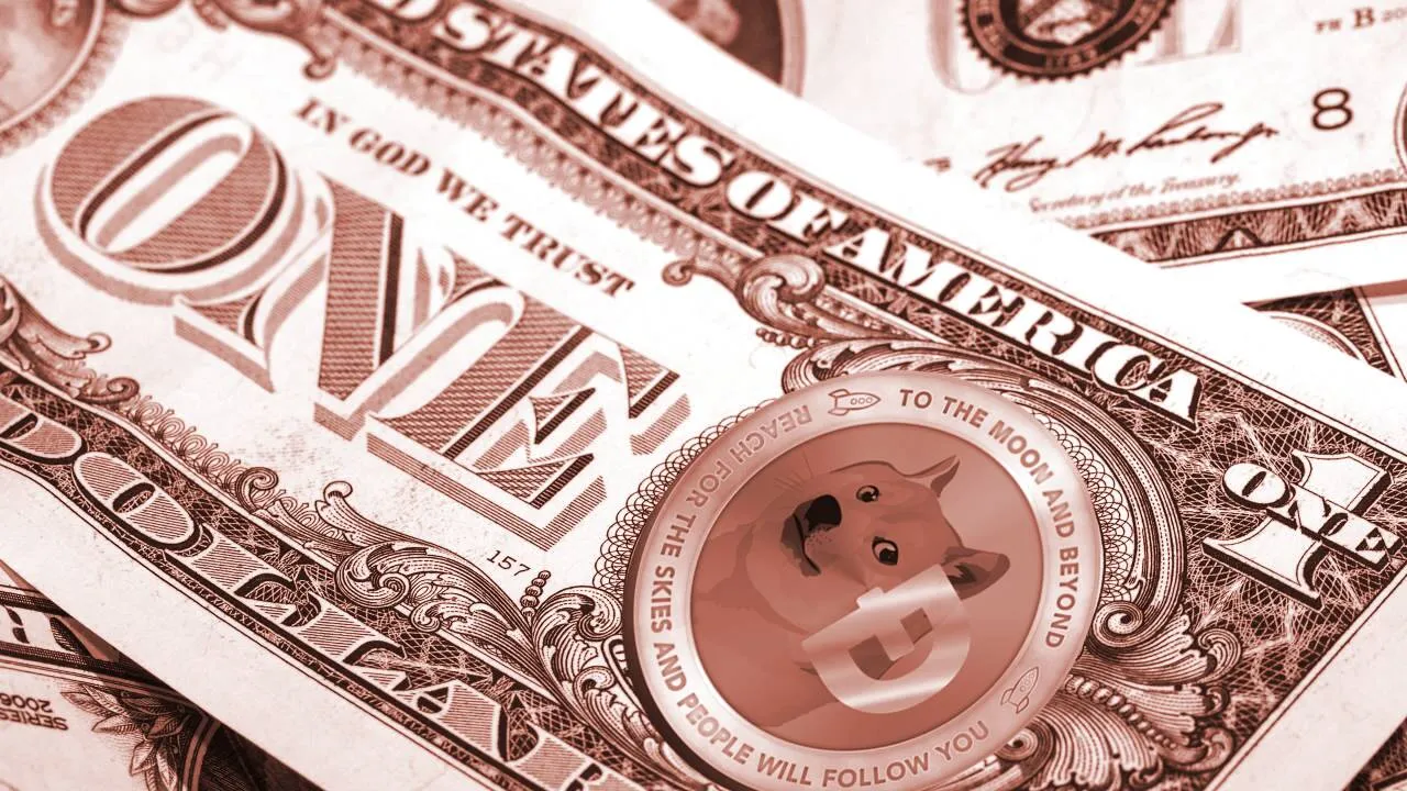 Dogecoin y el dolar. Imagen: Shutterstock