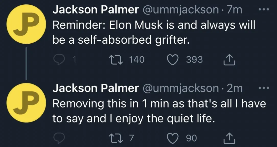 Jackson Palmer tweet