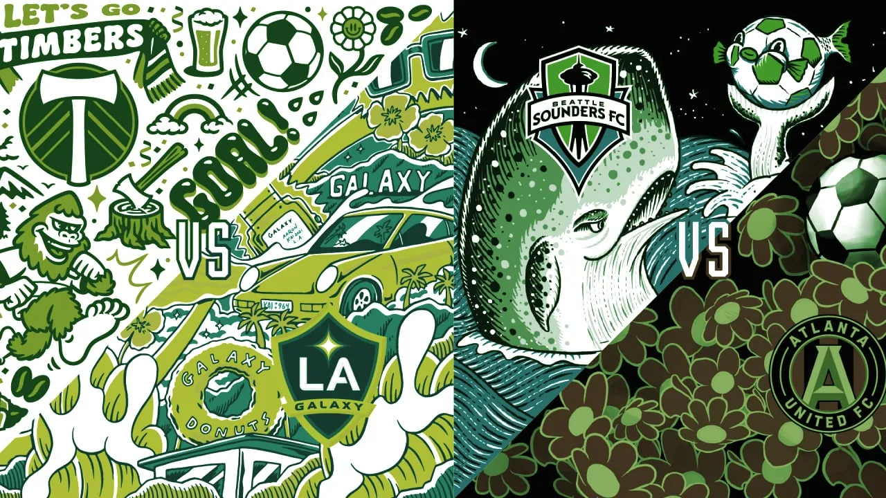 MLS 'virtual matchup poster' NFTs based around two weekend games. (Images: MLS)