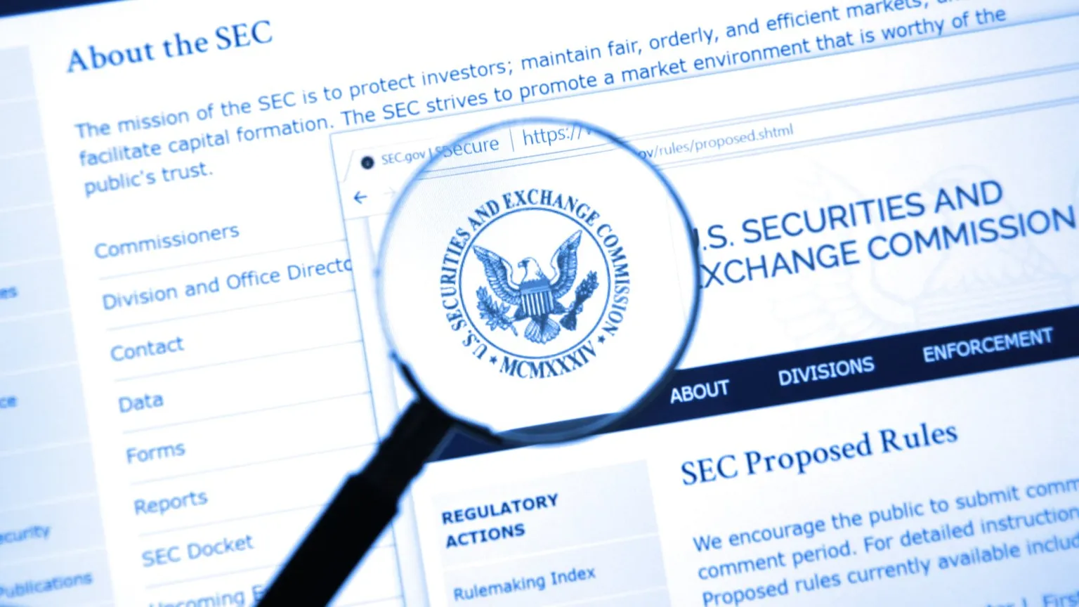 La Comisión de Bolsa de Valores de los Estados Unidos. Imagen: Shutterstock
