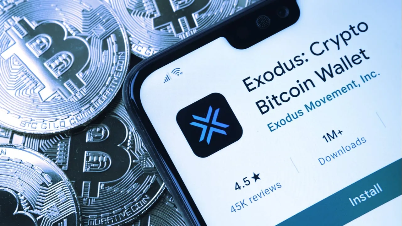 Exodus crypto and Bitcoin wallet. Image: Shutterstock