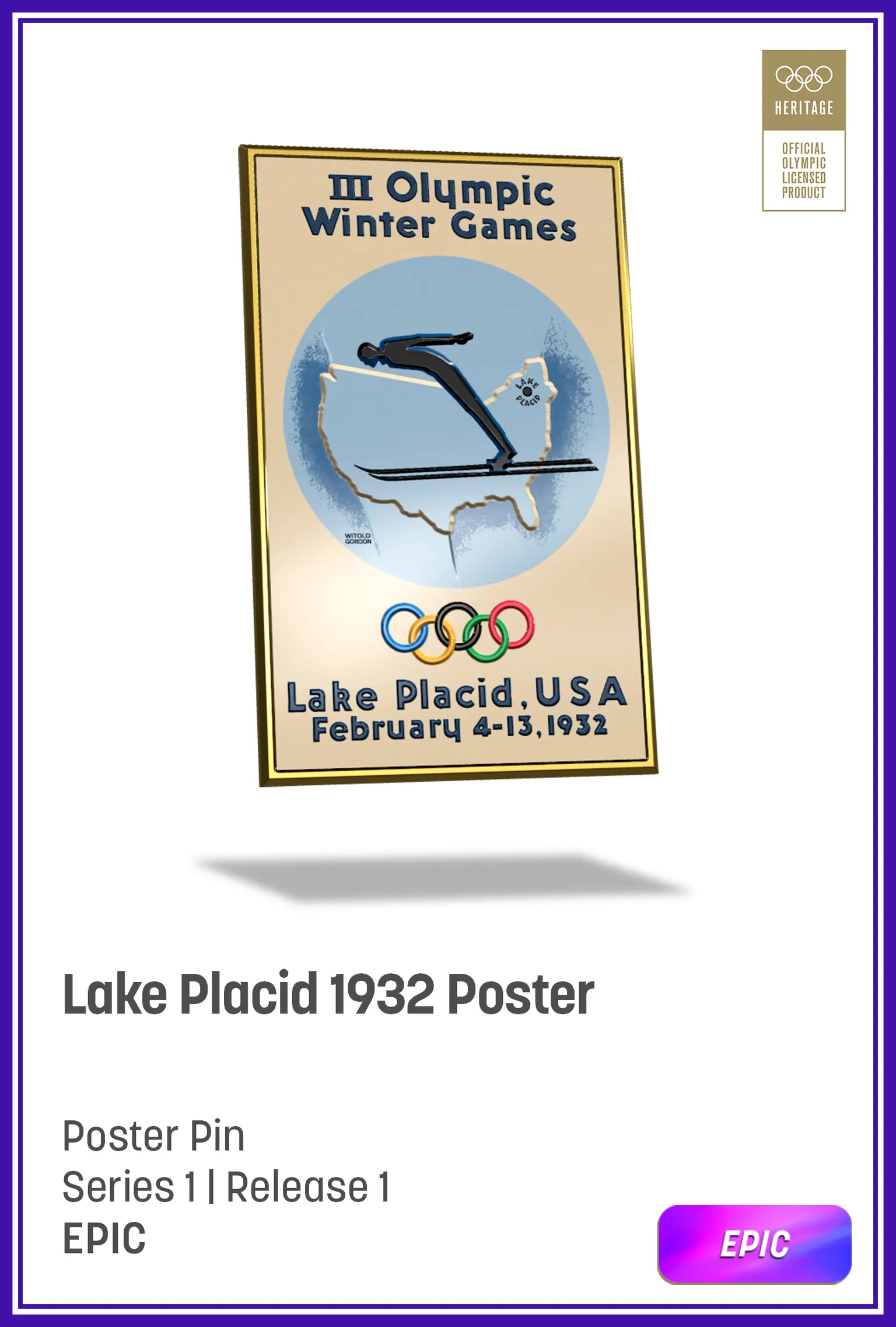 Una tarjeta digital de los Juegos Olímpicos de Invierno de 1932