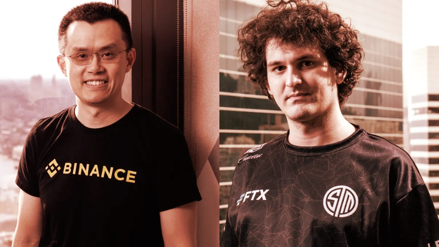 Changpeng Zhao, CEO de Binance (izquierda); Sam Bankman-Fried, CEO de FTX. (Imágenes vía Binance/FTX)