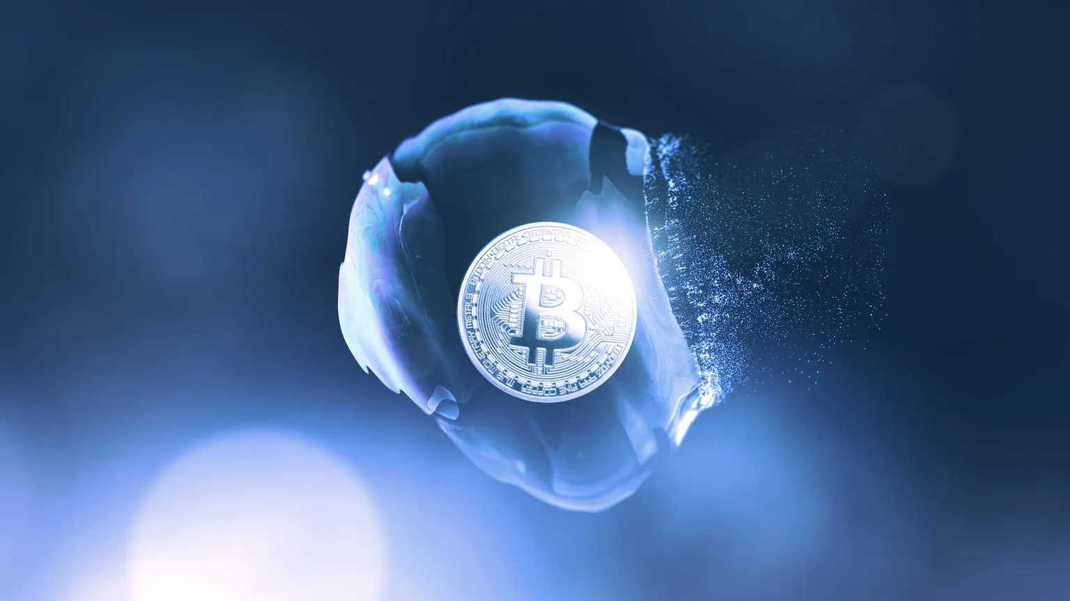 El estallido de una burbuja de Bitcoin. Imagen: Shutterstock