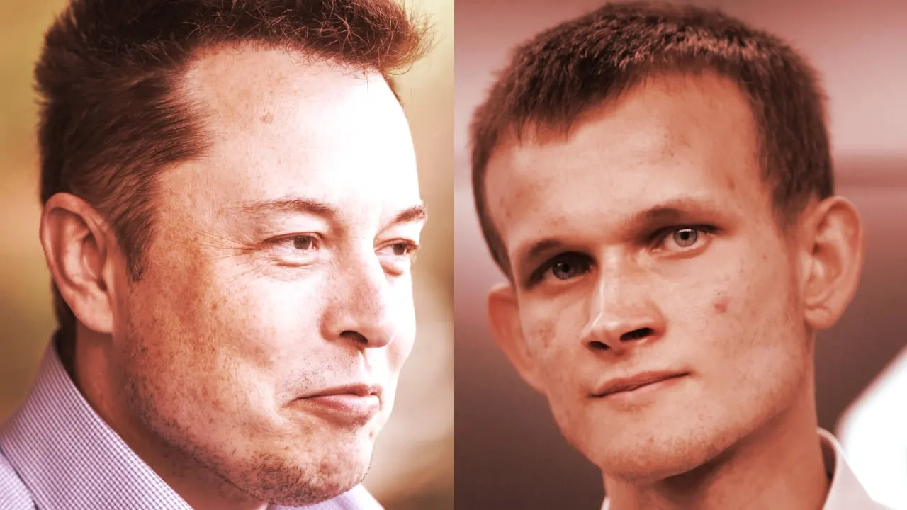 Elon Musk and Vitalik Buterin. Images: Shutterstock