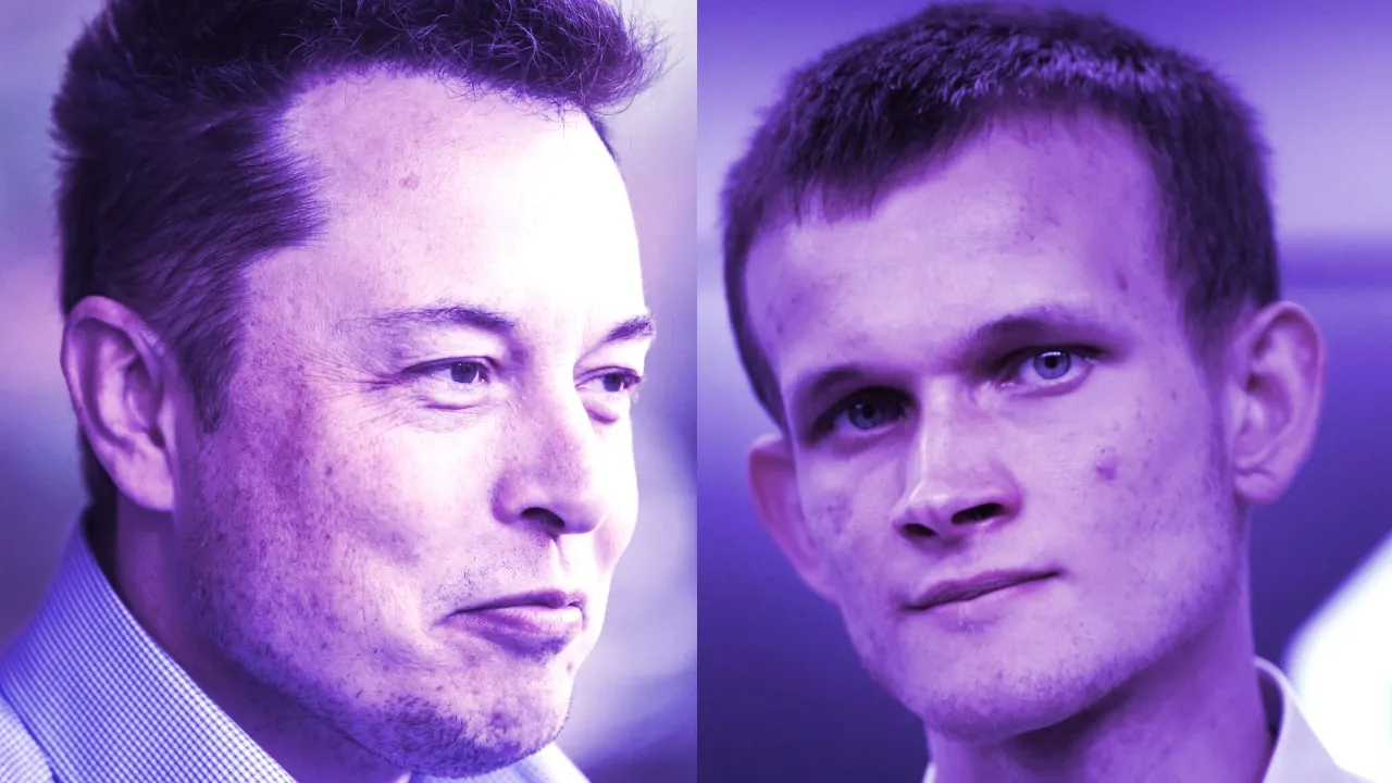 Elon Musk and Vitalik Buterin. Images: Shutterstock