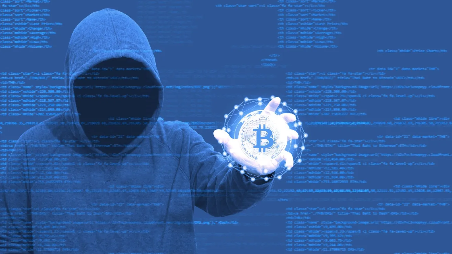 Bitcoin and hackers. Image: Shutterstock